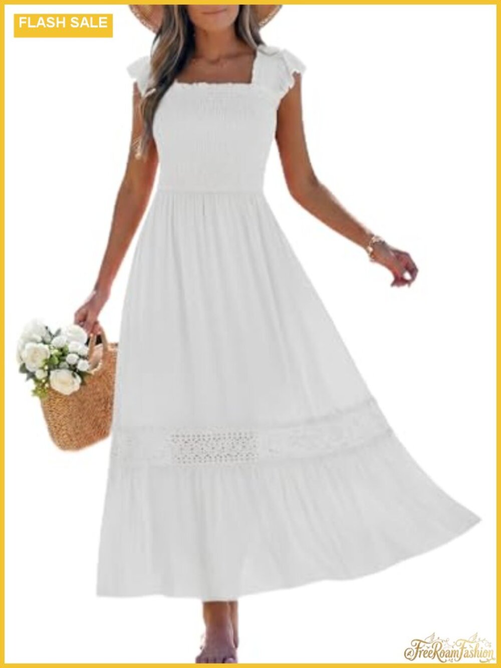 Lace Maxi Dress Backless Cut Out Tiered Ruffle Boho Beach Vacation Long